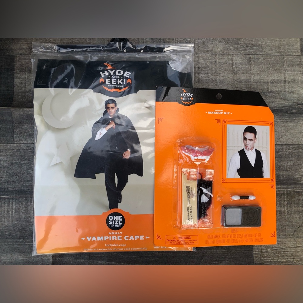 New Hyde & Eek! adult vampire cape & makeup kit